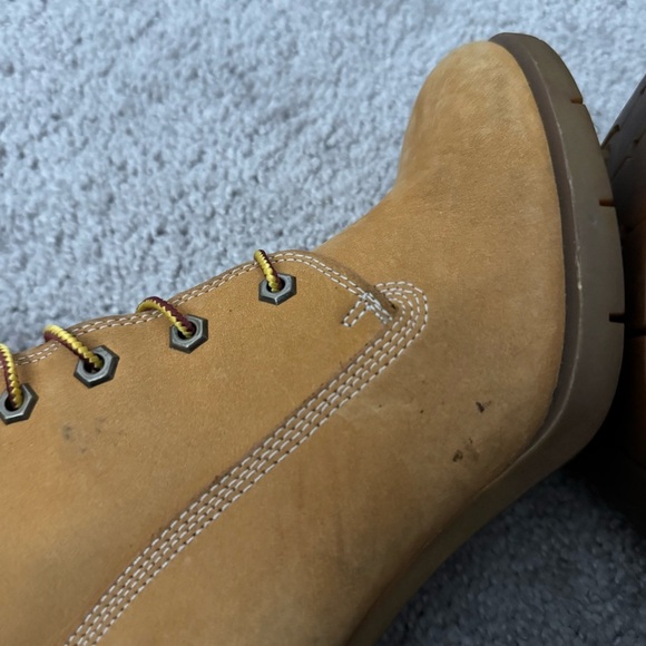 Timberland Leather Boots Tan Tillston Lace Up Heeled 3" Wheat 83357 - Picture 11 of 13